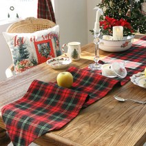 크리스마스 윈터체크 테이블 러너 4인용 180cm, 180cm(4인용), 레드체크