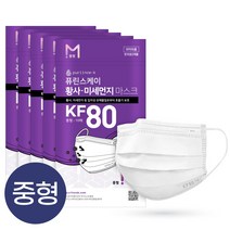 퓨린스케이 KF80 덴탈마스크 국산 귀안아픈 비말차단 일회용, 중형 KF80 50매
