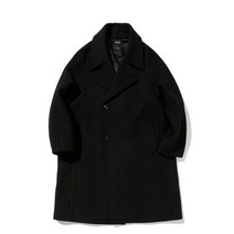 COVERNAT 울 더블브레스트 코트 블랙