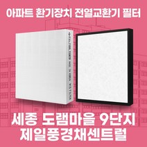세종 도램마을9단지제일풍경채센트럴 아파트 환기시스템 전열교환기 필터 H13등급, 37평, 기본세트(헤파1+프리2)