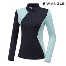 *본사직영* [와이드앵글] 여성 WL W.ANGEL 면블럭 카라 티셔츠 1 L WWU20204N4