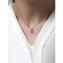 미미민 14k 18케이 심플 금 체인 데일리 20대 30대 40대 50대 여자 결혼기념일 명품 생일선물 추천 사각 T 포인트 펜던트 목걸이 트퀘어
