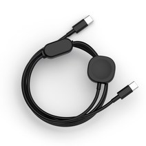 비하겐 2in1 갤럭시워치 멀티 무선 충전기 USB CTOC 고속충전 120cm, 블랙
