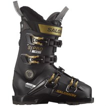 Salomon 살로몬 스키신발 S​Pro MV 90 Ski Boots Womens 2024, Black/Gold/Beluga, 26.5