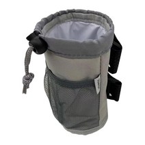 자전거 물병 홀더 단열재 메쉬 포켓 포함 유연한 미끄럼 방지 수직 바 마운트 다목적 물병 케이지, 18cmx10cm, 옥스포드 천, 회색