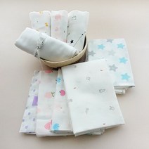 무루 땅콩기저귀 [무루]소프트 사각 천기저귀 5장(목욕타올겸용), 단품, 종류:하늘코끼리