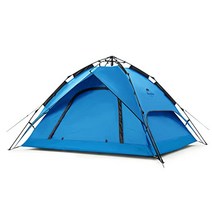 독일 직구 감성캠핑 Naturehike 3-4인용 팝업 텐트 자동 더블 레이어 돔 텐트 퀵 어셈블리 텐트 4계절 가족용 비치 하이킹 캐리 백-18239, 푸른, 3명