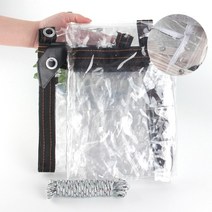 어닝 고정어닝 테라스어닝 지퍼 방수 타포린 야외 정원 PVC 투명 방수 천 도어 창 방수포 즙이 많은 식물, 02 Zipper-Black Edge_06 2.5X2M