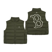 MLB 엠엘비 베이직 메가로고 패딩 조끼 BOS D.Khaki 3ADVB0336 43KAD