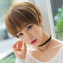 스타일 숏컷 가발 앞머리 통가발 보브컷 여자 커트 머, 1, 코토리베이지