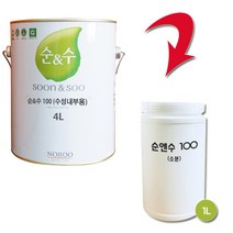 노루페인트 순앤수 100 친환경 내부용 수성페인트 1L 무광, 그린3, 1개