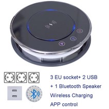 콘센트 4 개 USB 케이블 멀티소켓어댑터 확장 충전기 더블 포트콘센트 고품질 전기 리프팅 소켓 숨겨진 탁상 전동 팝업 개폐식 무선 충전 TUYA EU US BR 표준, 4.EU Standard 2  흰색 그림으로