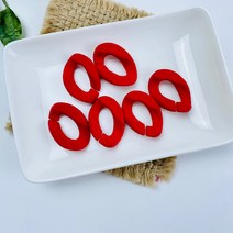 NEW) 웜톤 무광 아크릴 체인고리-대(4개), 레드