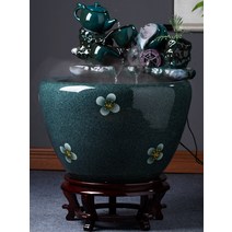 인공폭포 미니분수대 가습기 인공 연못 가정용 분수 폭포 장식, B 아이스플럼미디엄(직경52높이60)