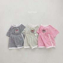 바캉스베베세트 베이비 돌 6개월 여름옷 등원룩 블랙빈아기옷