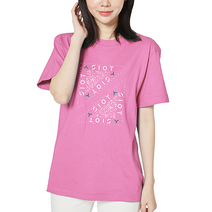 아이엠스톡 110~3XL 가오리연 한글 반팔티 남녀공용 핑크