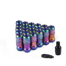 볼트 너트 볼크 레이싱 은폐 칠각형 수식 스틸 휠 잠금 러그 너트 도토리 림 닫기 끝 m12x1.25 m12x1.5 굽기 블루 20 개대, 여러 가지 빛깔의