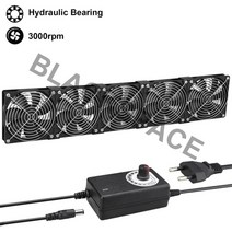 gdstime 12v 220v 12cm 6x120mm 고속 냉각 팬 마이닝 머신 섀시 션 캐비닛 120x25mm 서버 쿨러 팬, 5개의 팬 유압, 나는 플러그