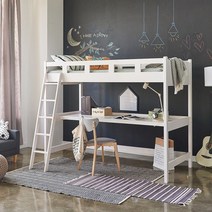 코스모 벙커형 원목 책상 이층침대 싱글 3컬러, 화이트워시