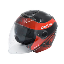 MTM RS-10 오토바이 스쿠터 바이크 실드 포함 더블 렌즈 헬멧 그래픽, 캡틴레드