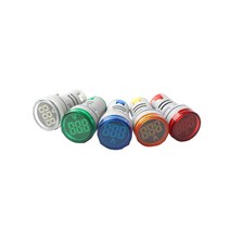 LED전광판 DIY 미니 디지털 전압계 22mm 라운드 AC 12-500V 볼트 전압 테스터 미터 모니터 전원 LED 표시기 파일럿 램프 표시 등, [02] New White Voltmeter