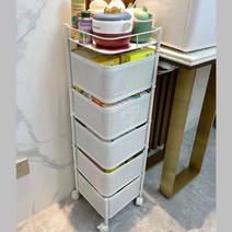 마지스트롤리 보비 왜건카트 이동식수납장 서랍 웨건 캐비닛 360도 정리함 회전 인테리어, (5층 흰색 사각형)