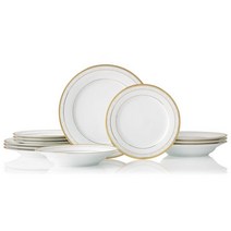 Noritake 노리타케 햄프셔 골드 12개 디너 세트, 12pc Dinner Set