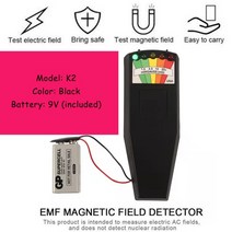 라돈측정기 방사능측정기 라돈수치 새로운 스타일 k2 전자기장 emf 가우스 미터 방사선 검출기 휴대용 emf 자기장 모니터 5 led 가우스 미터, 검은색 배터리 포함