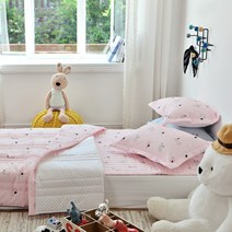 알러지케어 키즈이불 순면 시어서커 이불, 핑크