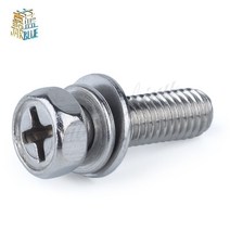 특수볼트Gb9074.13 304 스테인레스 스틸 크로스 헤드 외부 육각 3 조합 나사 M4 M5 M6 M8 볼트 6 각 결합, 02 M4 50pcs_03 35mm