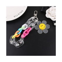 보드미 스마일꽃 아크릴 키링 체인 키홀더