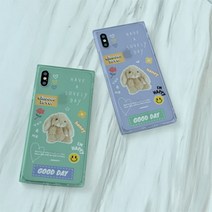 [바보사랑] [호환용] 쿨쿨잠 굿데이러브버니4 아이폰큐브케이스, 기종선택:아이폰XR / 디자인선택:민트, 상세 설명 참조
