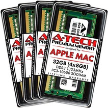 A-Tech 32GB 키트 (4x8GB) DDR3 1333MHz 램 아이맥 (2010 중반 27인치 2011년 21.5인치/27인치) | PC3-10600 SODIMM 204핀, 32 GB