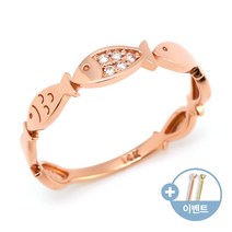 [비앤비골드]14K18K 심플 큐빅 물고기떼 반지 SRS26937