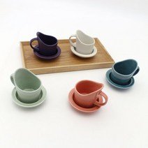 달소금 도자기 싱글 종이컵 홀더/받침세트(5color), 색상:크림화이트SET(무광), 단품