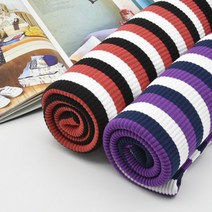 유명한원단 골지 니트 스판 다이마루 원단 스트라이프 2종폭 125cm], 레드(K32)