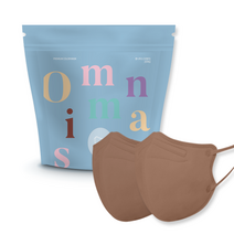 옴니마스크 대형 KF94 새부리형 컬러마스크 25매, 브라운