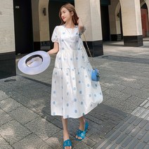 다다랜드 데이지 자수 임산부 원피스