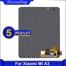 [Fix2 Store] 모바일 LCD 번들 5Pcs 6.09 ''xiaomi Mi A3 MiA3 CC9E 디스플레이 LCD 터치 스크린, 한개옵션1, 02 Original No Frame