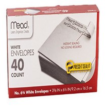 40 Easy Seal Mailing Envelopes Great Direct Mail Office Supplies 6 3/4 Small White Letter Envelope M, 1