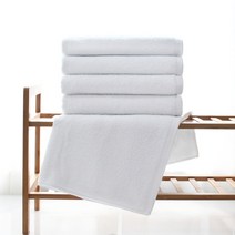 어메니티타올 30수 호텔 바스 타월 450g 5장 세트 대형 목욕 비치 수건, 화이트, 5개