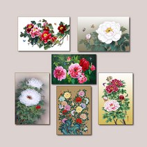 고려미술 명작 갤러리 부귀화 목단 꽃 모란꽃 풍수인테리어 그림 캔버스액자 한국화 목단화 7종, 3. 민화 궁모란