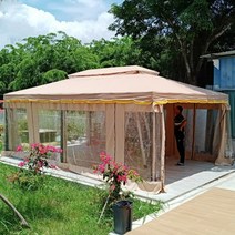 농막 야외 테이블세트 조립식 시스템 파고라 야외가구, F.3.5m3.5m 기둥 10cm