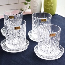 레아샵 뉴 크리스탈 언더락컵받침 8p세트, 4개