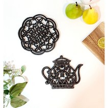 주방소품 주물 냄비받침 2type 주전자 모양 냄비받침대, 02)플라워