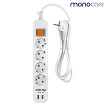 아스온 USB 2포트 고속충전 멀티탭 1구 3구 4 전선형, 4구, 1.5m