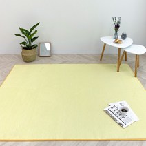 [모두의러그] 데일리 단모 극세사 사계절 러그 100X100 정사각, 색상:옐로우