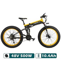 팻 바이크 샤오미 파스 국산 가성비 세발 3인용 2인용 배달용 장거리 접이식 전기 자전거T750Plus 스노우 바이크 1000W 접이식 전기 모래 자전거 48V 고성능 리튬 5, BKYW 500W 10Ah, 협동사, 04 YW 10A 500W