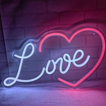 야외 네온 사인 led 간판 커피숍 카페 인테리어 전광판 오픈사인 영업중 보드, 하트 love