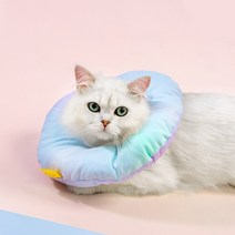 미우프 강아지 고양이 넥카라 상처보호 중성화 쿠션 깔대기, 핑크, 마카롱